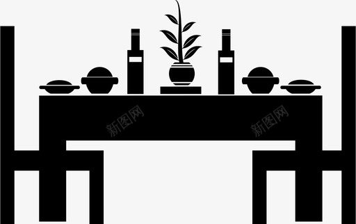 餐厅椅子餐桌图标图标