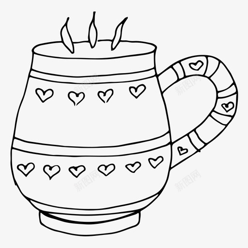 茶杯饮料玻璃杯图标svg_新图网 https://ixintu.com 手绘 玻璃杯 盘子 茶杯 餐具 饮料
