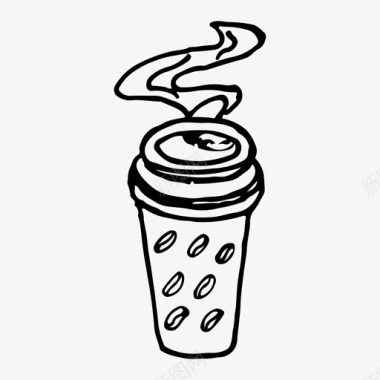 咖啡杯咖啡馆涂鸦图标图标