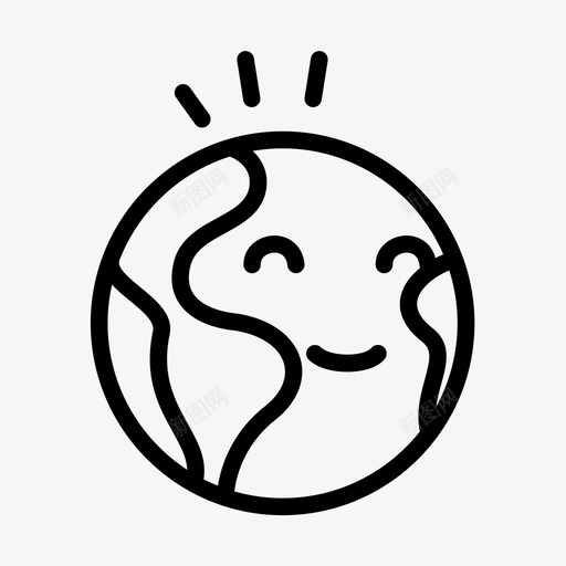 世界快乐地球星球图标svg_新图网 https://ixintu.com 世界快乐 健康的空气 地球 太空 微笑 星球