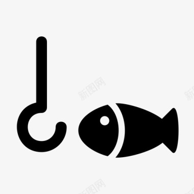 钓鱼鱼饵鱼钩图标图标