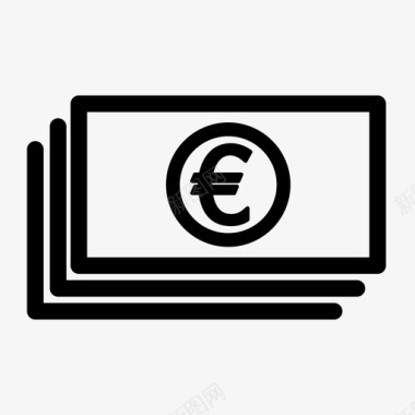 欧元钞票购买图标图标