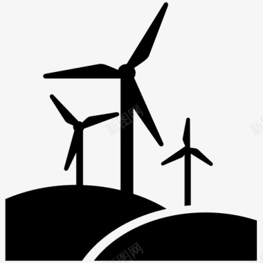 风力发电电力环境图标图标