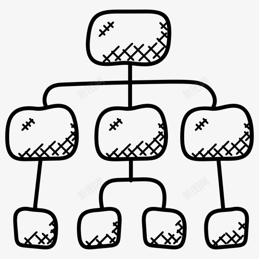 层次结构网络结构网络图标svg_新图网 https://ixintu.com 层次结构 工作流程 组织结构图 网络 网络结构 网页设计和开发涂鸦图标