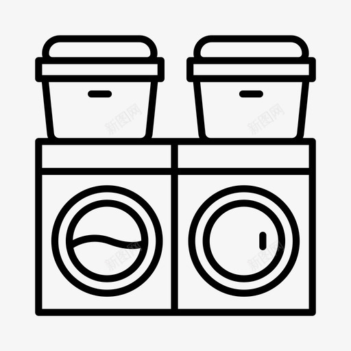 洗衣房勤杂工洗衣机图标svg_新图网 https://ixintu.com 修理工 勤杂工 水管工 洗衣房 洗衣机