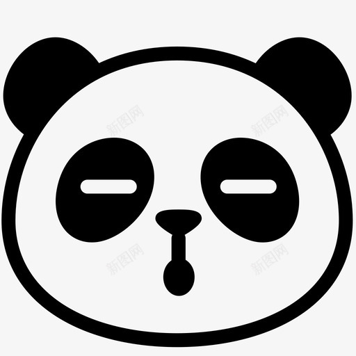 睡觉表情情绪图标svg_新图网 https://ixintu.com 情绪 感觉 熊猫 熊猫表情线 睡觉 表情