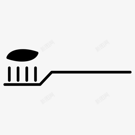 牙刷刷牙牙膏图标svg_新图网 https://ixintu.com 刷牙 牙刷 牙膏 美容工具固体