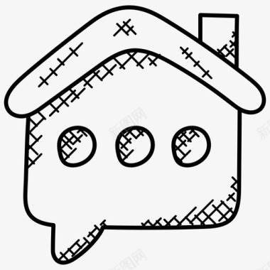 房产咨询在线房地产房地产涂鸦图标图标
