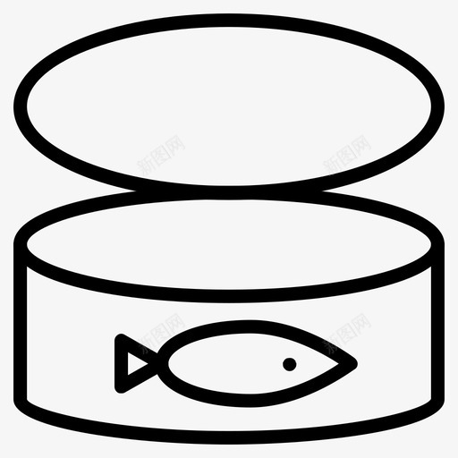 罐装鱼罐装鱼图标svg_新图网 https://ixintu.com 罐装 罐装鱼 野营食品 鱼