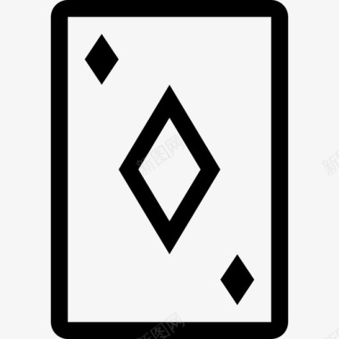 钻石王牌扑克牌简单线条图标图标