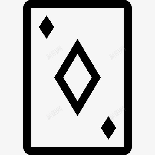 钻石王牌扑克牌简单线条图标svg_新图网 https://ixintu.com 扑克牌 简单线条 钻石王牌