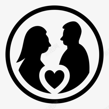 婚姻夫妻爱情图标图标
