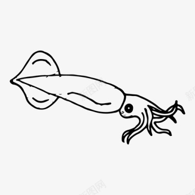 鱿鱼动物自然图标图标