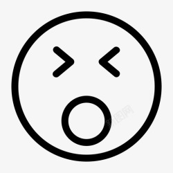 困了打哈欠困脸睡图标高清图片