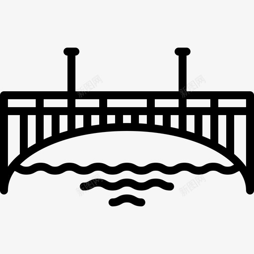 河上的桥城市的地方直线的图标svg_新图网 https://ixintu.com 城市的地方 河上的桥 直线的