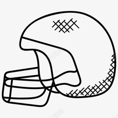 足球头盔防守体育涂鸦图标图标