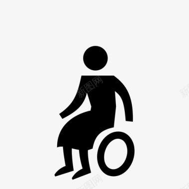 轮椅妇女无障碍残疾图标图标