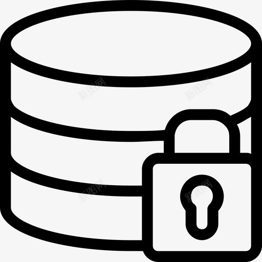 服务器锁数据库开发图标svg_新图网 https://ixintu.com 安全 开发 数据库 服务器锁