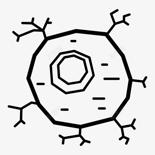 神经元生物学细胞图标svg_新图网 https://ixintu.com 人体器官 人体器官自我风格 生物学 神经元 细胞 细胞核