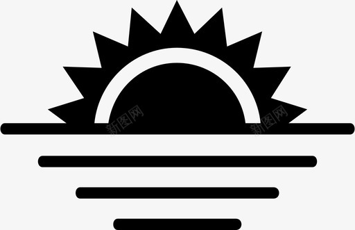 日落大海日落日出图标svg_新图网 https://ixintu.com 大海日落 日出 日落 阳光