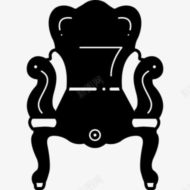 古董椅子基座图标图标