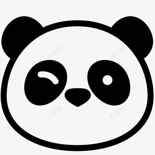 微笑表情情绪图标svg_新图网 https://ixintu.com 微笑 情绪 感觉 熊猫 熊猫表情线 表情