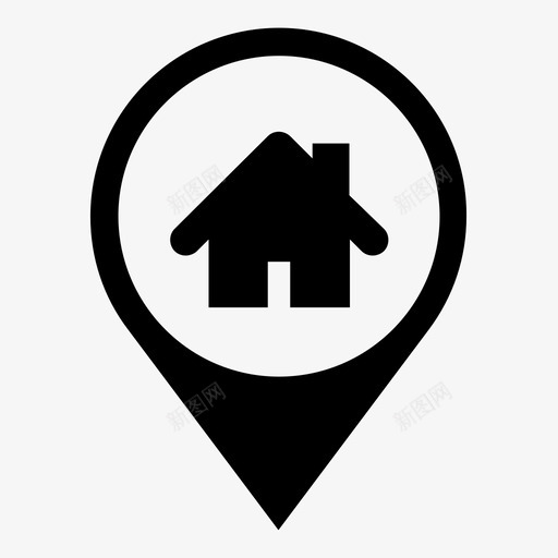 房子别针家位置图标svg_新图网 https://ixintu.com 位置 地图别针 家 房地产 房地产图标 房子别针