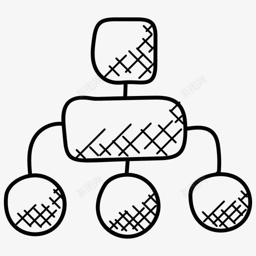 层次结构网络结构网络图标svg_新图网 https://ixintu.com 办公室涂鸦图标 层次结构 工作流程 组织结构图 网络 网络结构