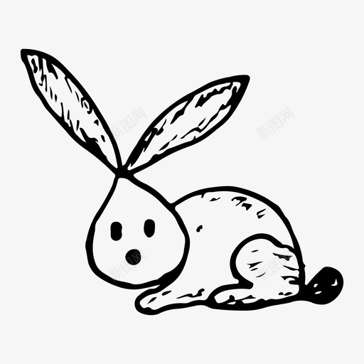 兔子动物涂鸦图标svg_新图网 https://ixintu.com 兔子 动物 手绘 涂鸦 自然 野兔