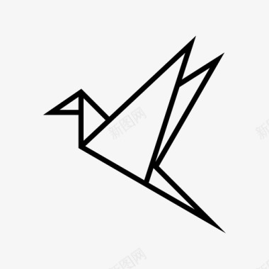 折纸鸟艺术创意图标图标