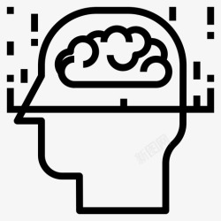 大脑扫描大脑头部扫描图标高清图片
