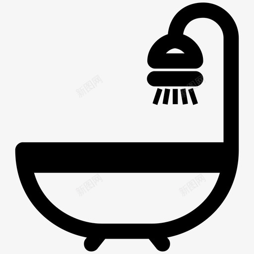 淋浴洗澡浴缸图标svg_新图网 https://ixintu.com 放松 洗澡 浴缸 淋浴 清洁