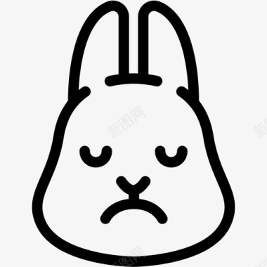 悲伤兔子情绪图标图标