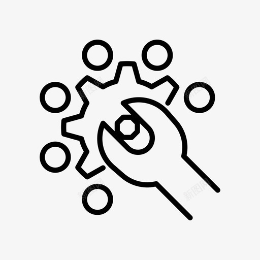 齿轮通讯机械图标svg_新图网 https://ixintu.com 工作 机械 系统 通讯 齿轮