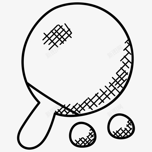 网球网球拍体育涂鸦图标svg_新图网 https://ixintu.com 体育涂鸦图标 网球 网球拍