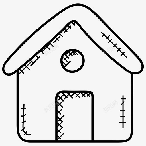 家房子房地产图标svg_新图网 https://ixintu.com 住宅楼 家 建筑涂鸦图标 房地产 房子