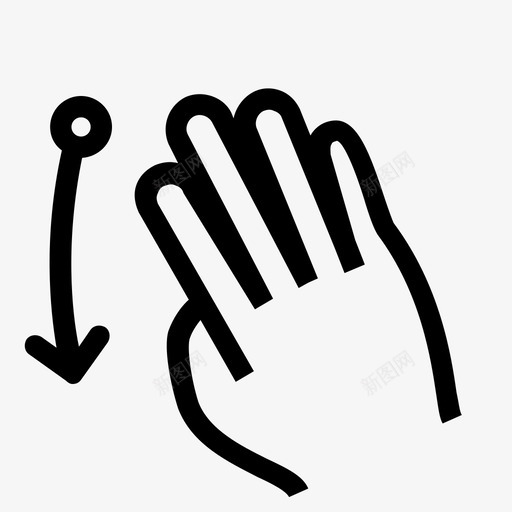 gesture_4f-swipe-downsvg_新图网 https://ixintu.com gesture_4f-swipe-down