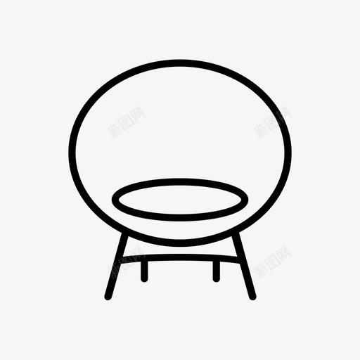 圆形椅子座椅椅子图标svg_新图网 https://ixintu.com 圆形椅子 家用电器和家具 座椅 椅子