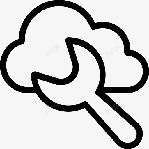 云设置数据库个性化图标svg_新图网 https://ixintu.com 个性化 云设置 数据库 服务器