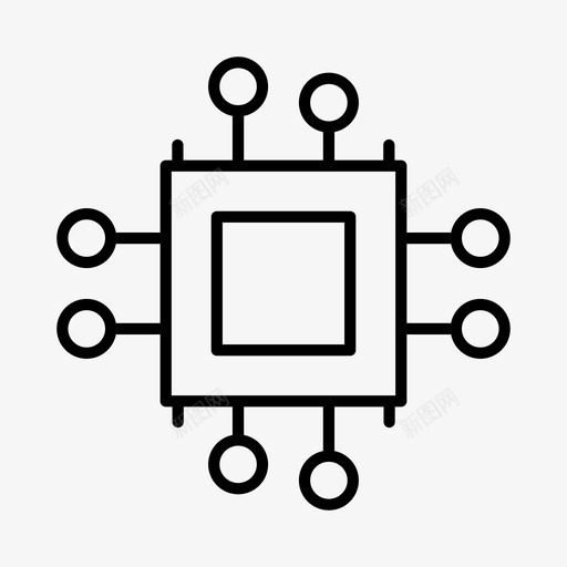 微芯片电路板cpu图标svg_新图网 https://ixintu.com cpu 办公室 工作 微芯片 电路板