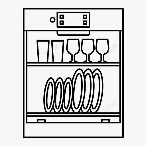 洗碗机家用电器图标svg_新图网 https://ixintu.com 家用电器 洗碗机