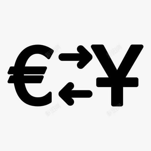 兑换货币欧元图标svg_新图网 https://ixintu.com 交易 人民币 兑换 商业 欧元 货币