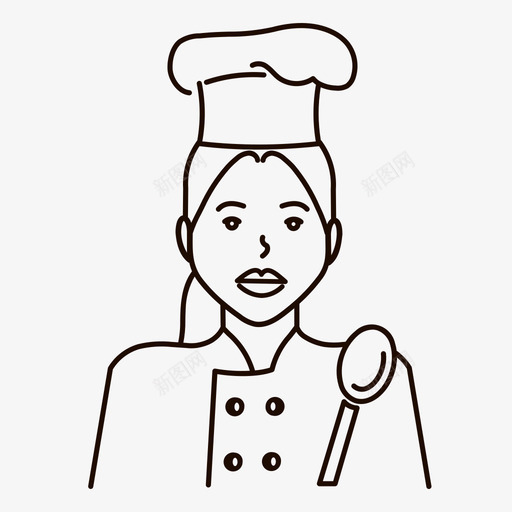厨师食物勺子图标svg_新图网 https://ixintu.com 勺子 厨师 女人 食物