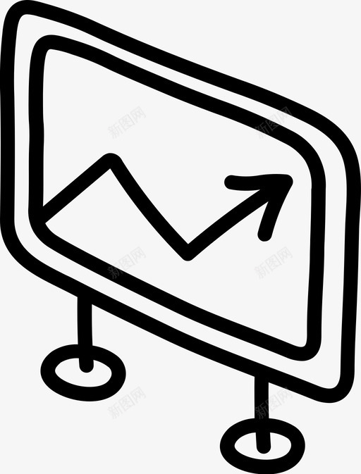 演示箭头手绘利润图标svg_新图网 https://ixintu.com 利润 商业和金融手绘图标 屏幕 成功 手绘 演示箭头