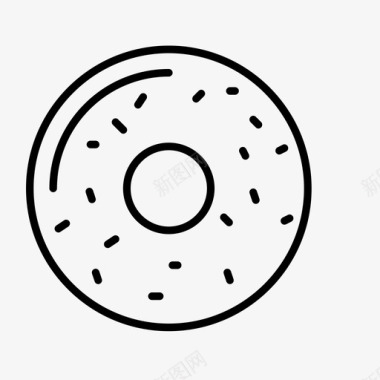 甜甜圈面包房法式图标图标