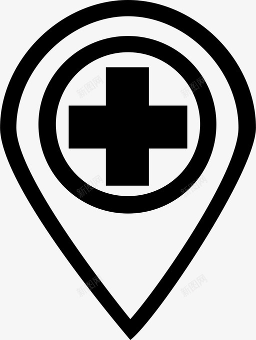 医院疗养院医务室图标svg_新图网 https://ixintu.com 医务室 医院 地图针 疗养院