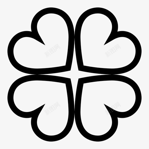 心三叶草幸运图标svg_新图网 https://ixintu.com 三叶草 幸运 心 爱心