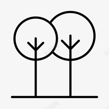 树木栽培花园图标图标