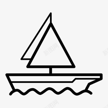 帆船水手运输工具图标图标