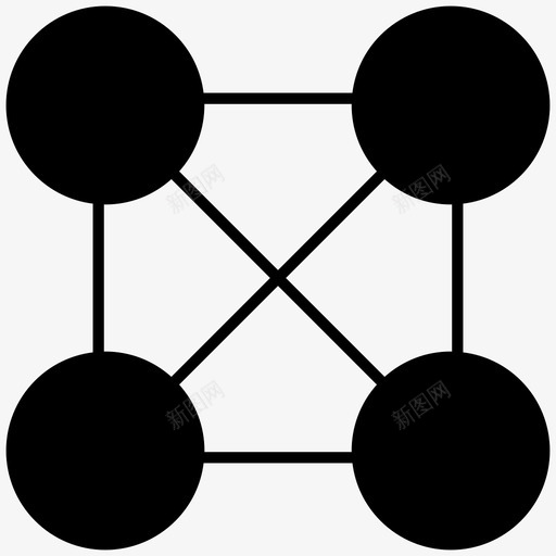模型交点正方形图标svg_新图网 https://ixintu.com 交点 实体造型 模型 正方形